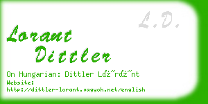 lorant dittler business card